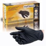 REFLEXX78 100-piece pack Disposable black nitrile gloves