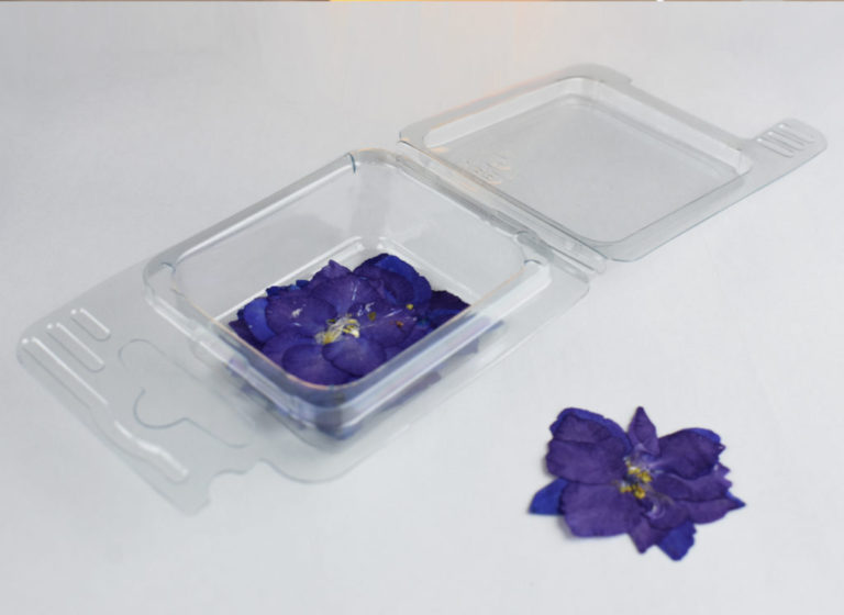 Doos met Gedroogde Paarse Bloemen