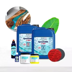 KIT EPOXYTABLE 5-FIVE OM HET ZELF TE DOEN – HET COMPLETE KIT OM UW HOUT- EN EPOXYTAFEL TE MAKEN!