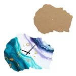 Geode-vormige houten plank voor een harsklok 50x38cm