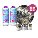 ART PRO TRANSPARANTE HARS VOOR KUNSTENAARS 1,6 KG + KIT 3 METALLIC PIGMENTEN + CANVAS ALS CADEAU – IDEAAL VOOR HARSKUNST EN VOOR KUNST