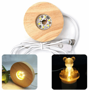 Lampvoet met licht – voor het maken van lampen in hars