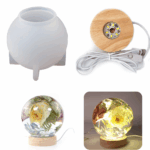 Lampenset – Basis met licht en bolvormige siliconen mal
