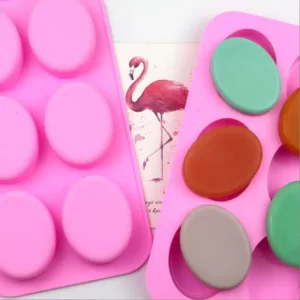 «Zeepmal» – 6 Vintage Ovale vormen, afmetingen 7,8 x 6 x 2,5 cm