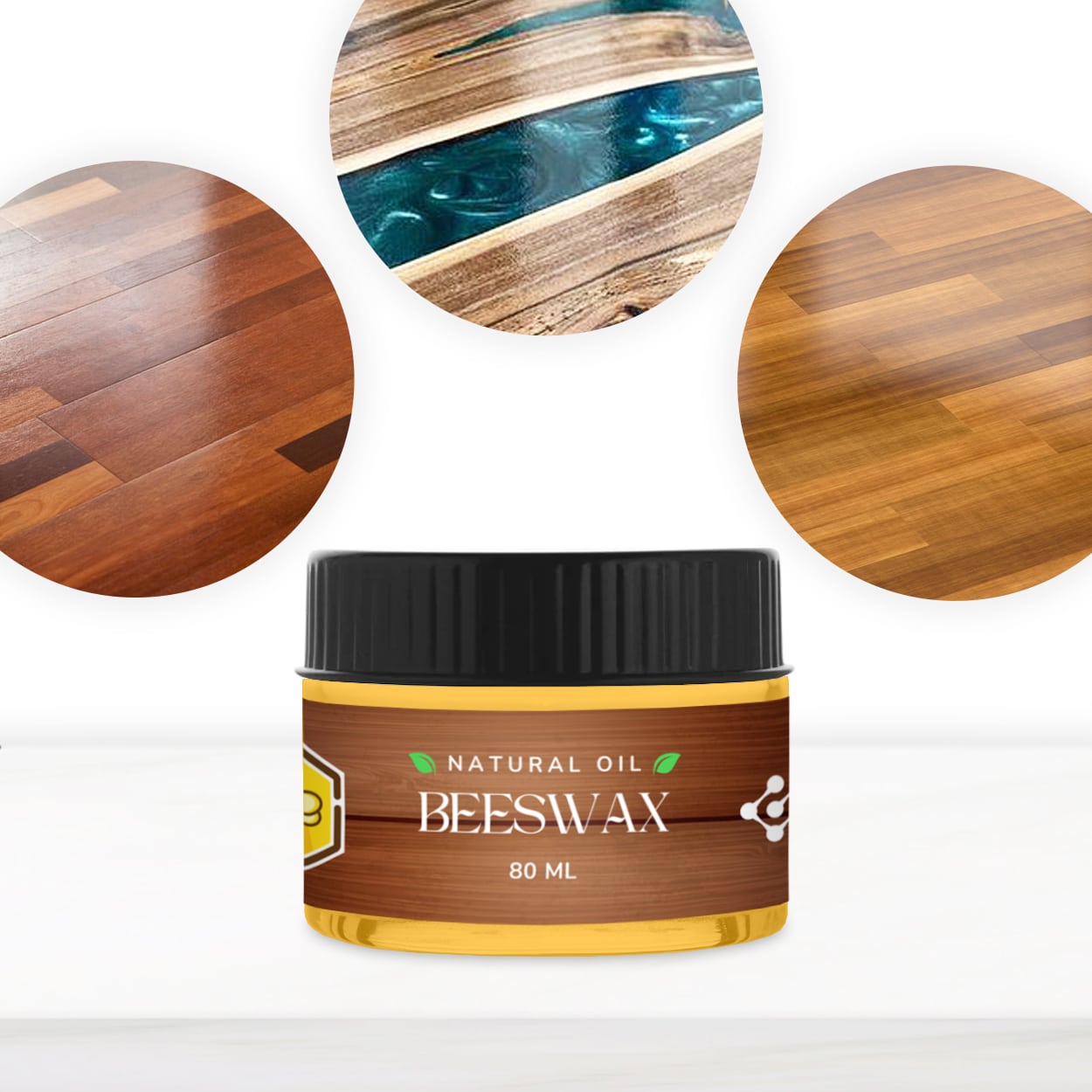 Halfvloeibare bijenwas voor de bescherming en verzorging van hout 80 ML