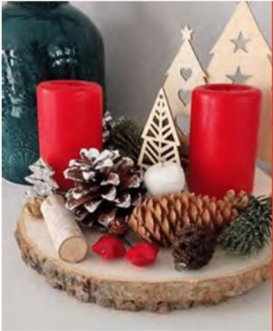 Natuurdecoratiezakje met dennenappels, sparren, bessen en bladeren