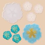 Set Mallen "Bloemen" – Plateau + 3 Onderzetters in Siliconen