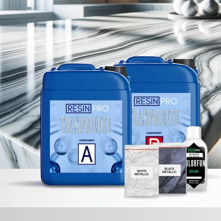 Kit Carrara Marmer-effect met epoxyhars - Groot (grote keuken) - kit van 8 kg