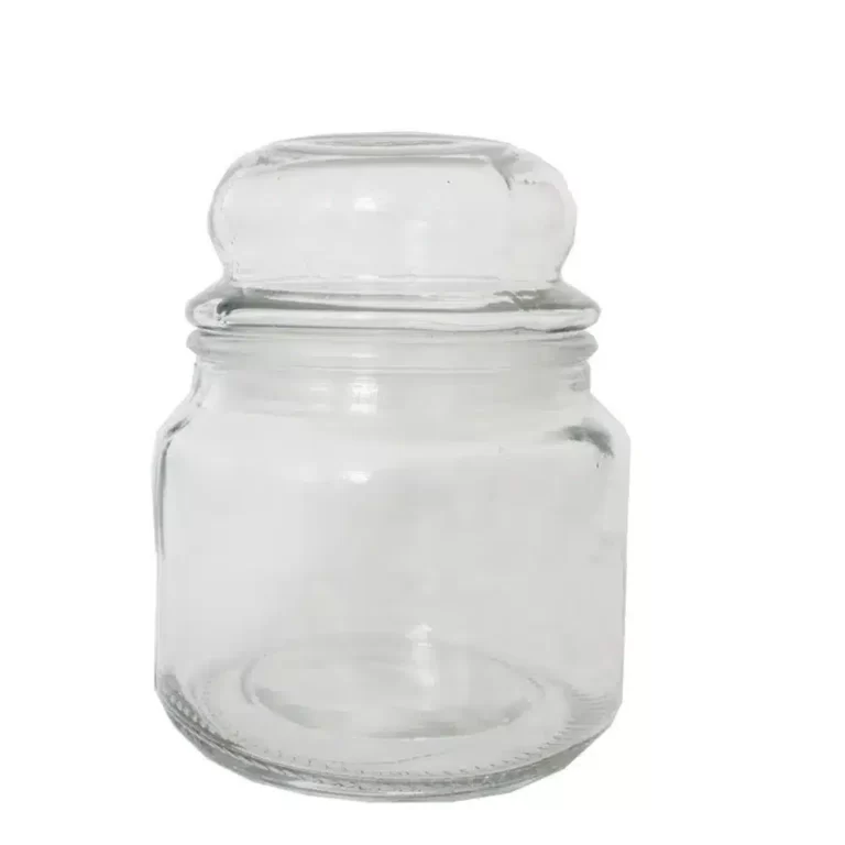 Glazen pot met deksel voor kaars. - 300ml