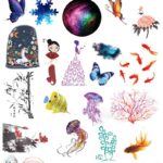 STICKERS voor sieraden van epoxyhars en UV-hars