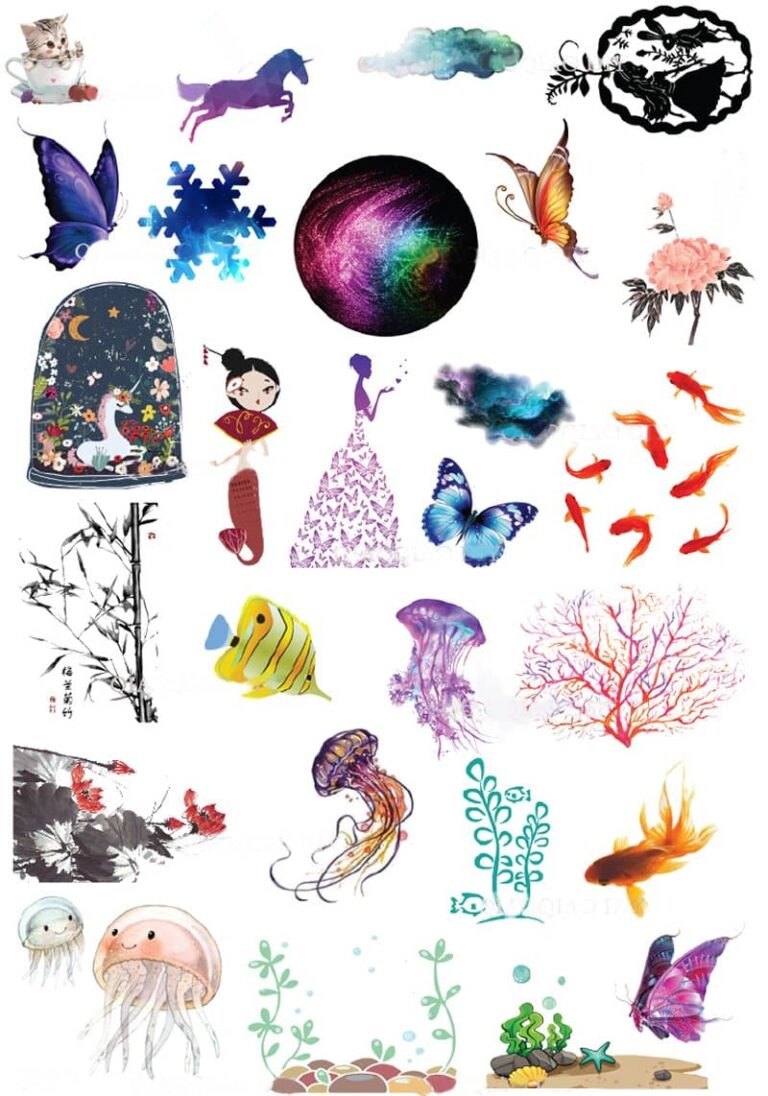 STICKERS voor sieraden van epoxyhars en UV-hars