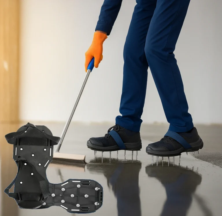 Schoenen met metalen spikes voor epoxyharsvloeren – Professioneel gereedschap