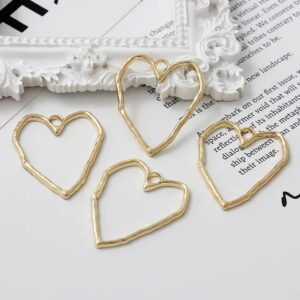 Hanger van legering in hartvorm, licht goud