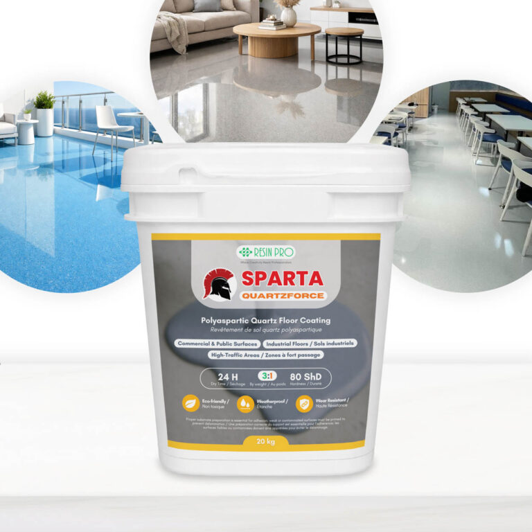 QUARTZFORCE Hoogwaardig polyaspartisch kwartscoatingsysteem – Un kit de 20 kg couvre entre 10 et 13 m²