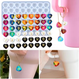 Siliconen mallen met letters, cijfers en hartjes