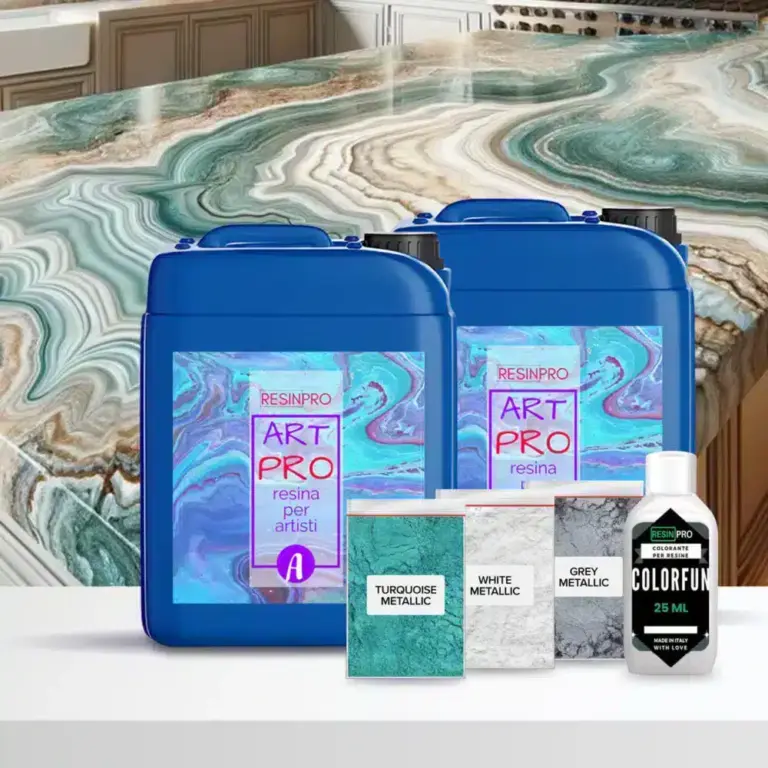 “Steen-effect collectie” – marmer epoxyhars werkbladset