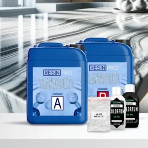 “Steen-effect collectie” – marmer epoxyhars werkbladset