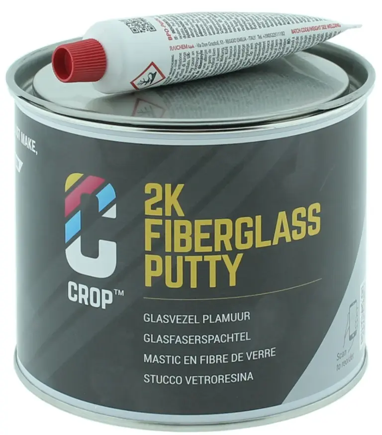 2K CROP glasvezelplamuur – 750 ml + verharder